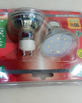 Lot de 2 ampoules led GU10-3W-230V